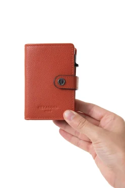 Women Hexagona Card Holder<Card holder case - 1 flap - Stop RFID - Leather