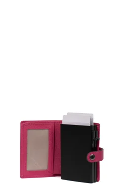 Women Hexagona Card Holder<Card holder case - 1 flap - Stop RFID - Leather