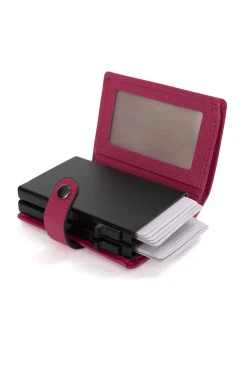Women Hexagona Card Holder<Card holder case - 1 flap - Stop RFID - Leather