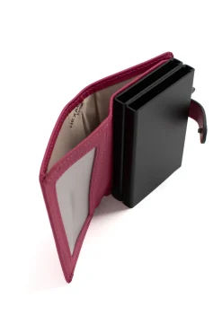 Women Hexagona Card Holder<Card holder case - 1 flap - Stop RFID - Leather