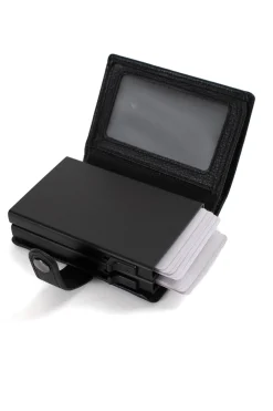 Women Hexagona Card Holder<Card holder case - 1 flap - Stop RFID - Leather