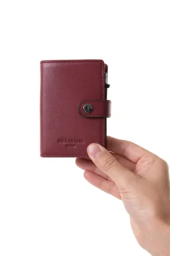 Women Hexagona Card Holder|Card Holder<Card holder case - 1 flap - Stop RFID - Leather