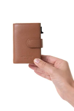 Women Hexagona Card Holder<Card holder case - 2 flaps - Stop RFID - Leather