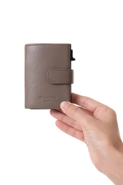 Women Hexagona Card Holder<Card holder case - 2 flaps - Stop RFID - Leather