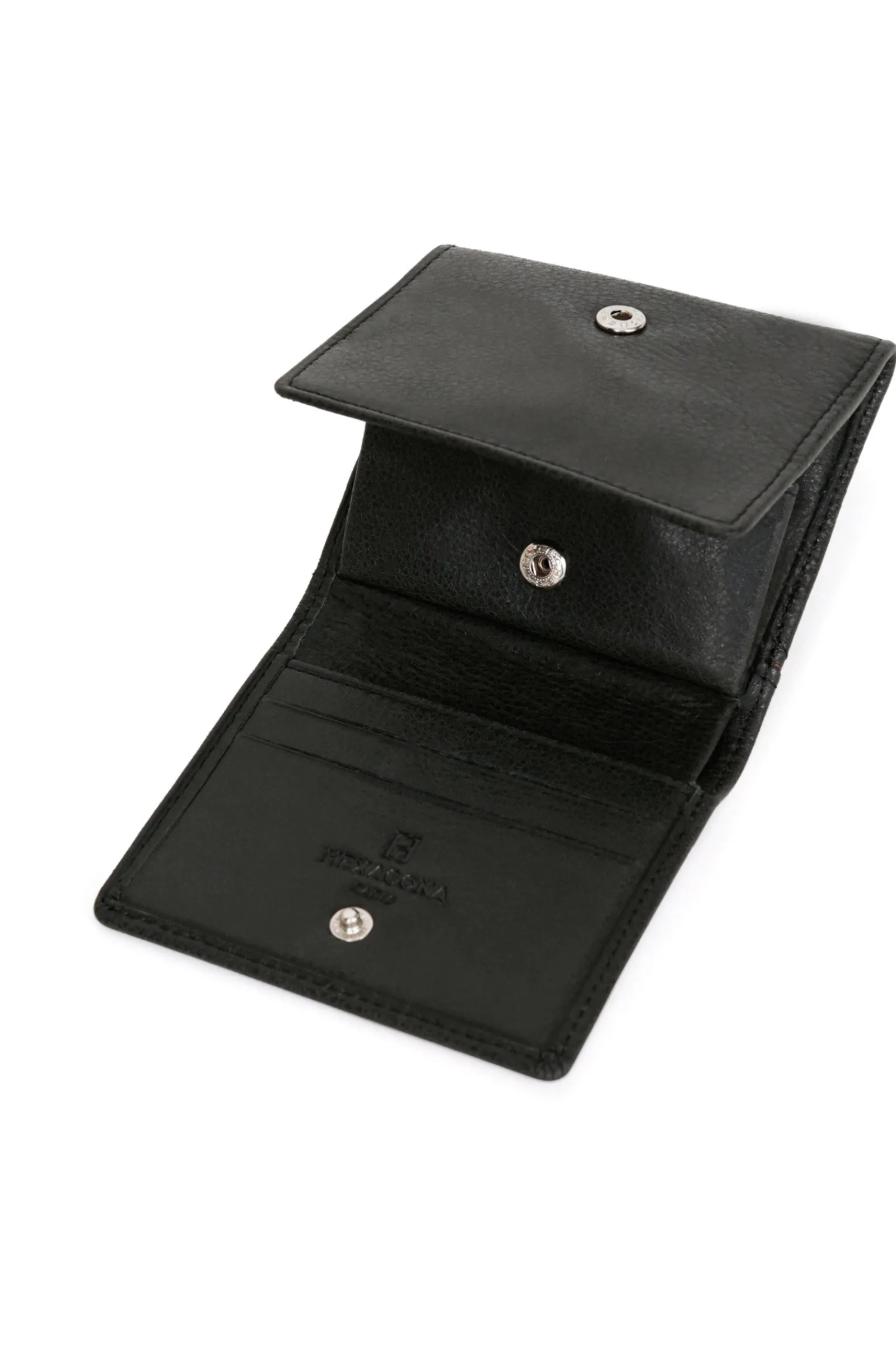 Hexagona Wallet<Coin purse - 1 flap - Leather
