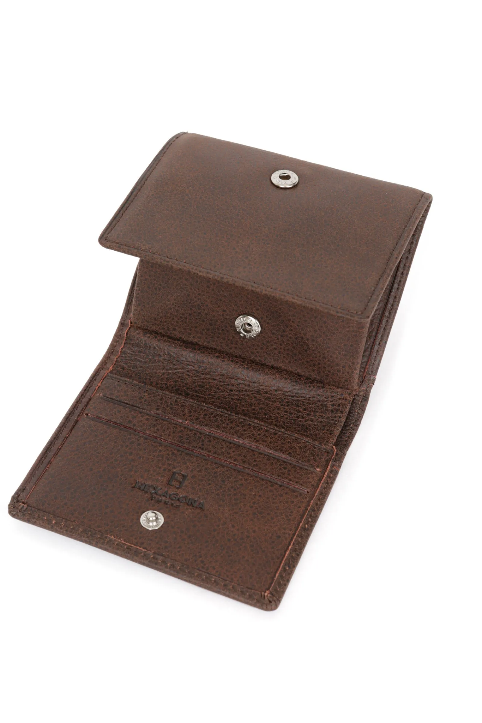 Hexagona Wallet<Coin purse - 1 flap - Leather