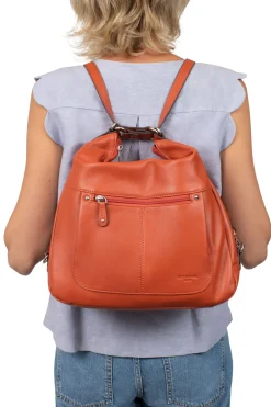 Women Hexagona Transformable Bag|Backpack<Convertible bag - A4 - Leather