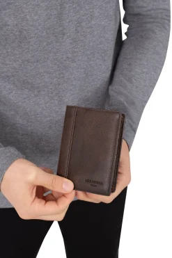 Hexagona Wallet<European wallet - 1 flap - Leather