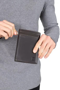 Hexagona Wallet<European wallet - 2 flaps - Leather