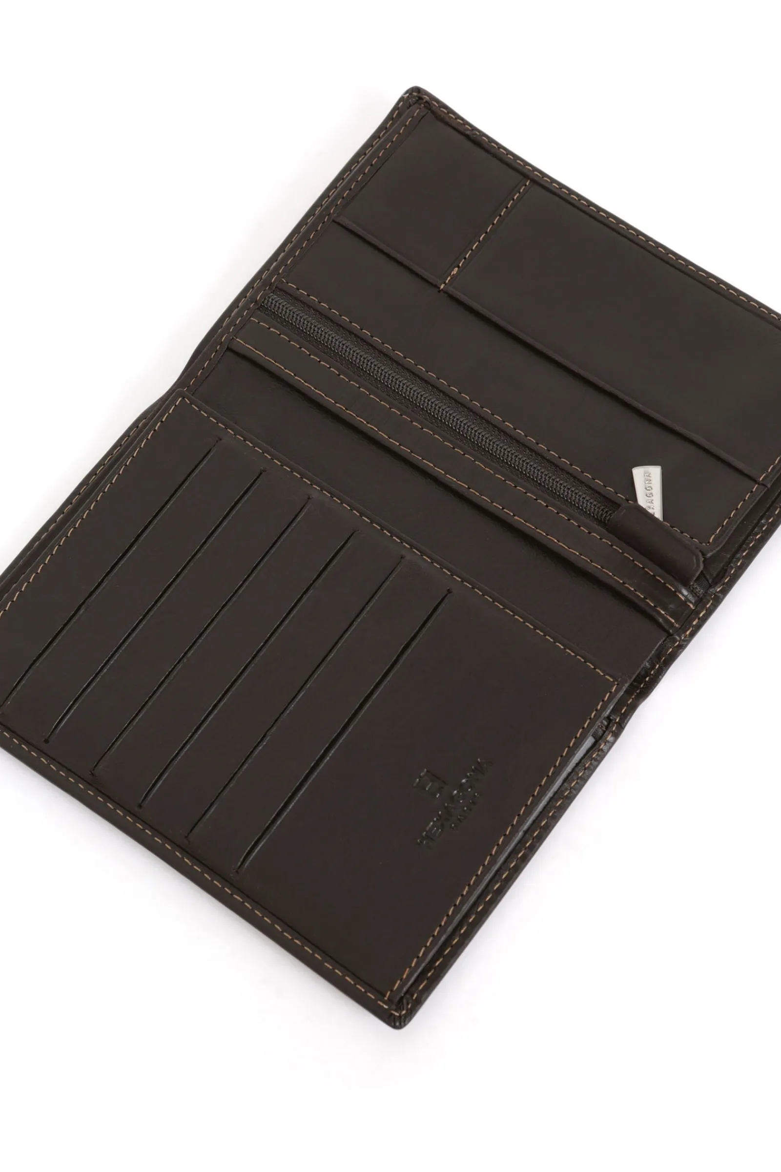 Hexagona Wallet<European wallet - 2 flaps - Leather