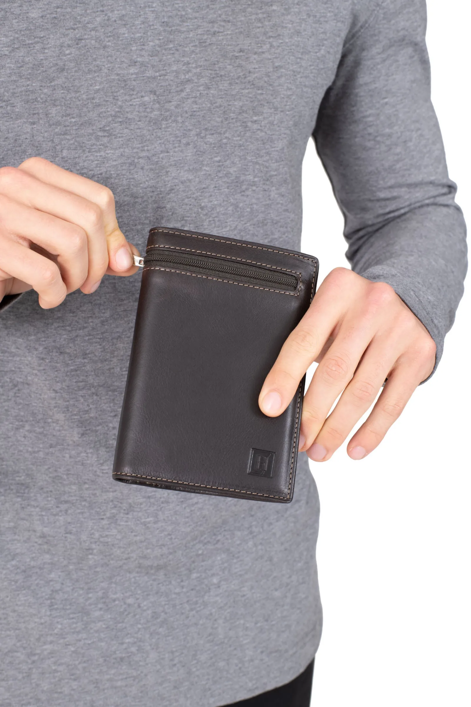 Hexagona Wallet<European wallet - 2 flaps - Leather