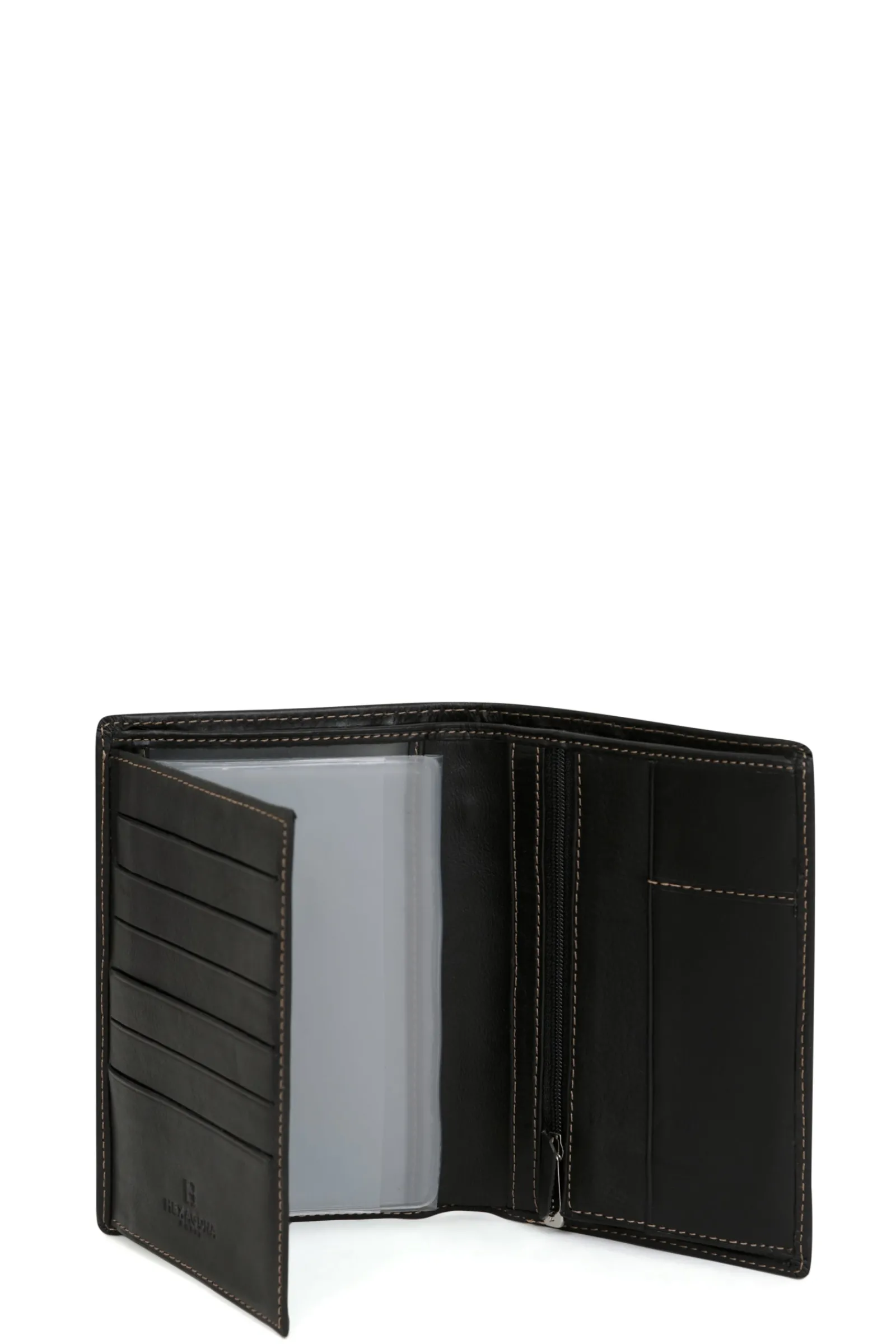 Hexagona Wallet<European wallet - 2 flaps - Leather