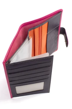 Women Hexagona Wallet<European wallet - 2 flaps - Leather