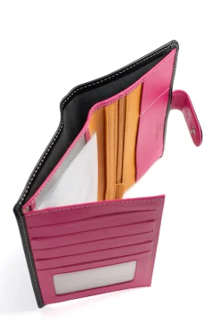 Women Hexagona Wallet<European wallet - 2 flaps - Leather