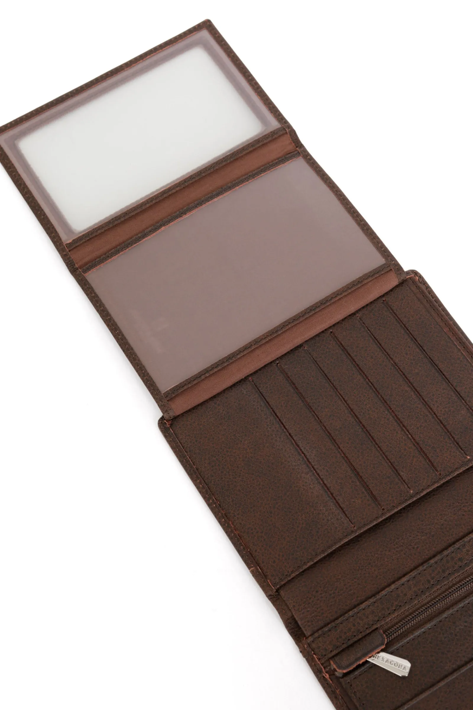 Hexagona Wallet<European wallet - 3 flaps - Leather