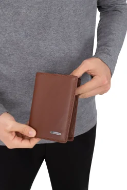 Hexagona Wallet<European wallet - 2 flaps - RFID stop - Leather