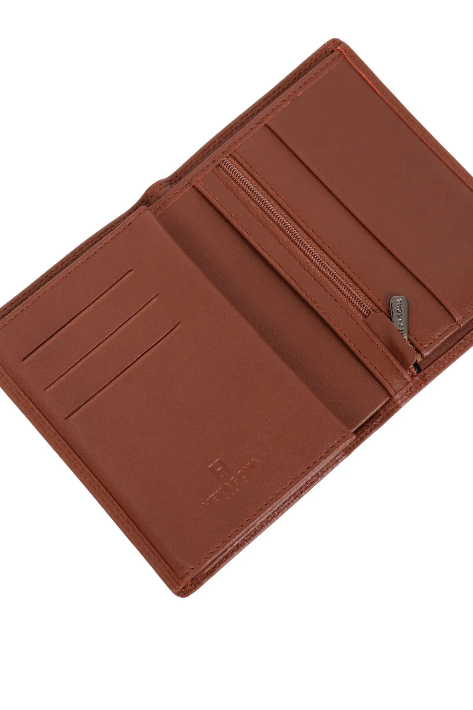 Hexagona Wallet<European wallet - 3 flaps - RFID Stop - Leather