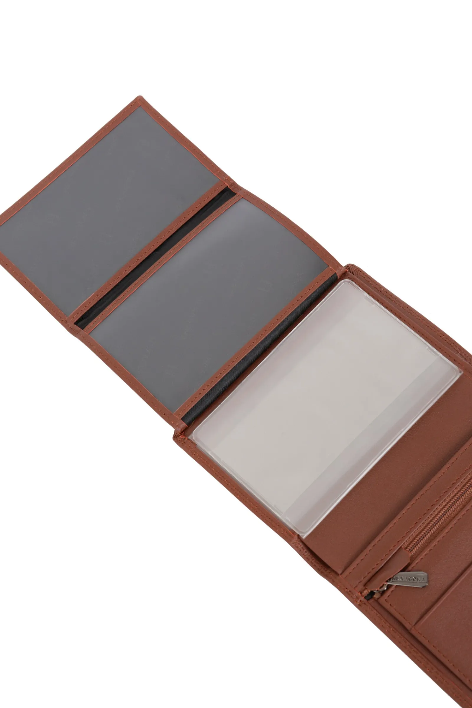 Hexagona Wallet<European wallet - 3 flaps - RFID Stop - Leather