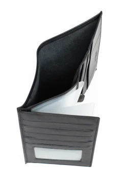 Hexagona Wallet<European wallet - 2 flaps - Leather