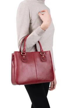 Women Hexagona Handbag<Handbag with 2 handles - Leather