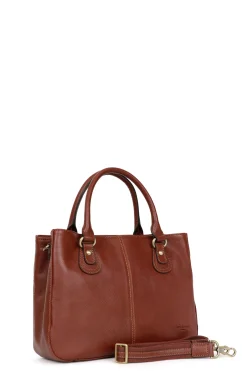 Women Hexagona Handbag<Handbag with 2 handles - Leather