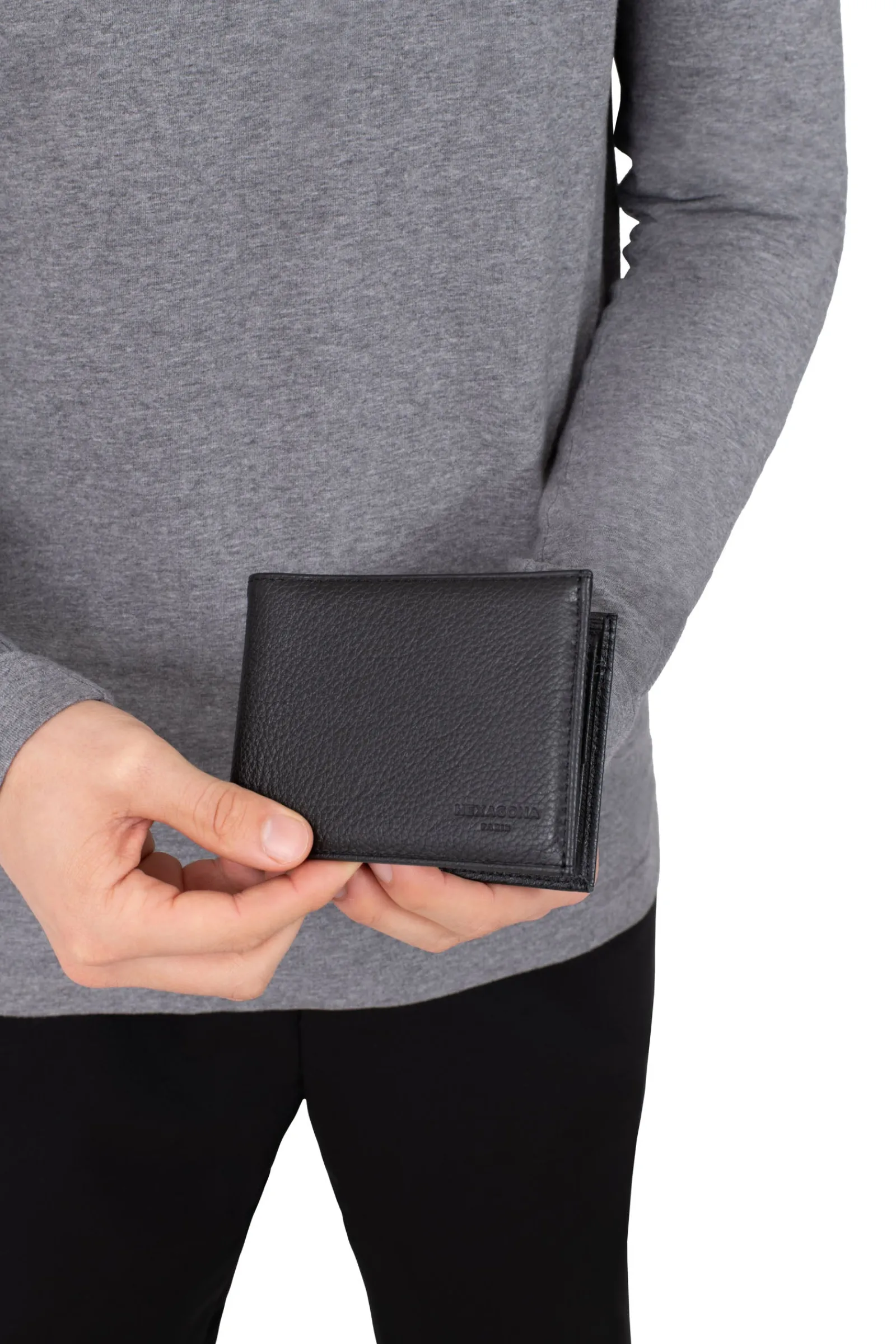 Hexagona Wallet<Italian wallet - 2 flaps - Leather