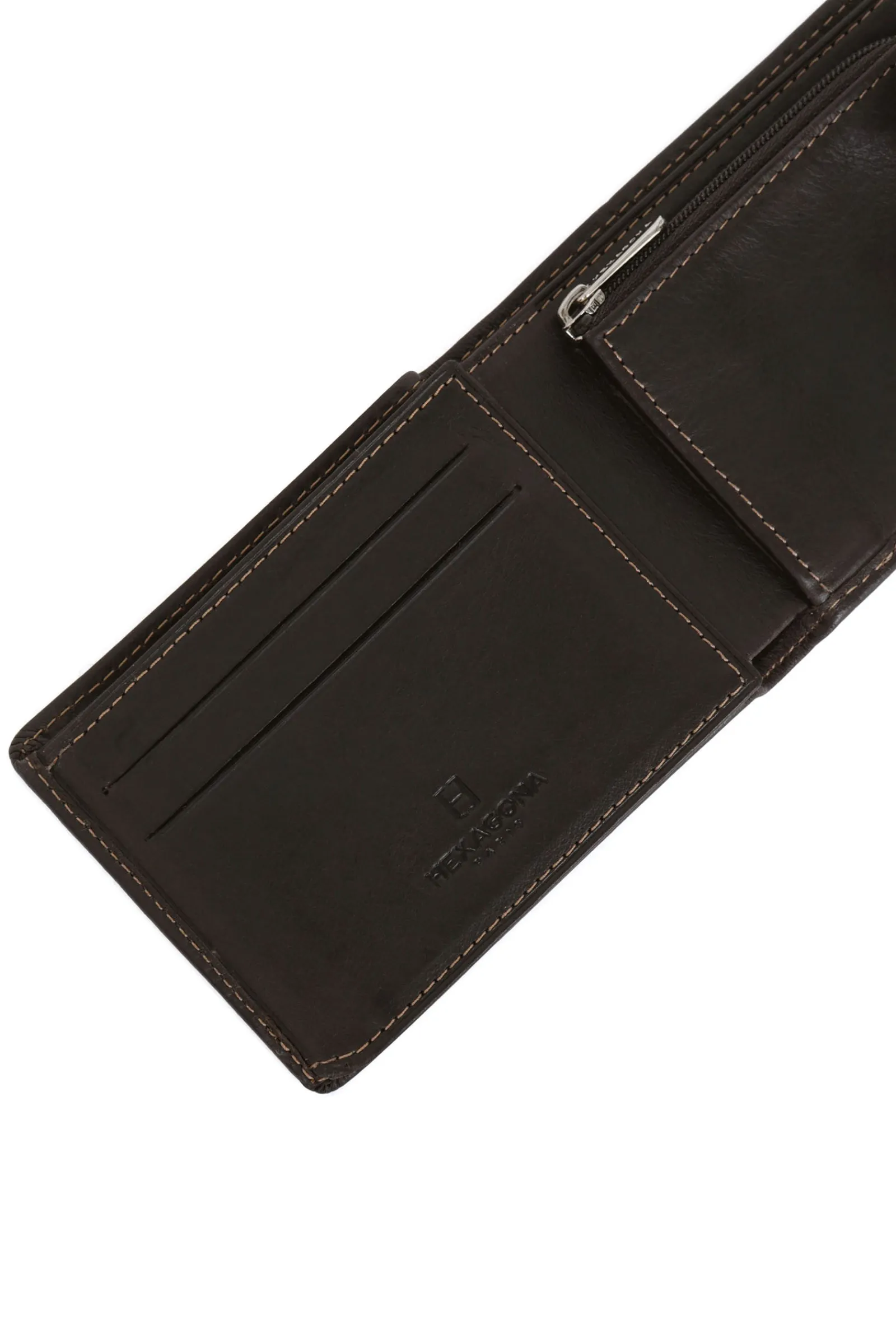 Hexagona Wallet<Italian wallet - 2 flaps - Leather