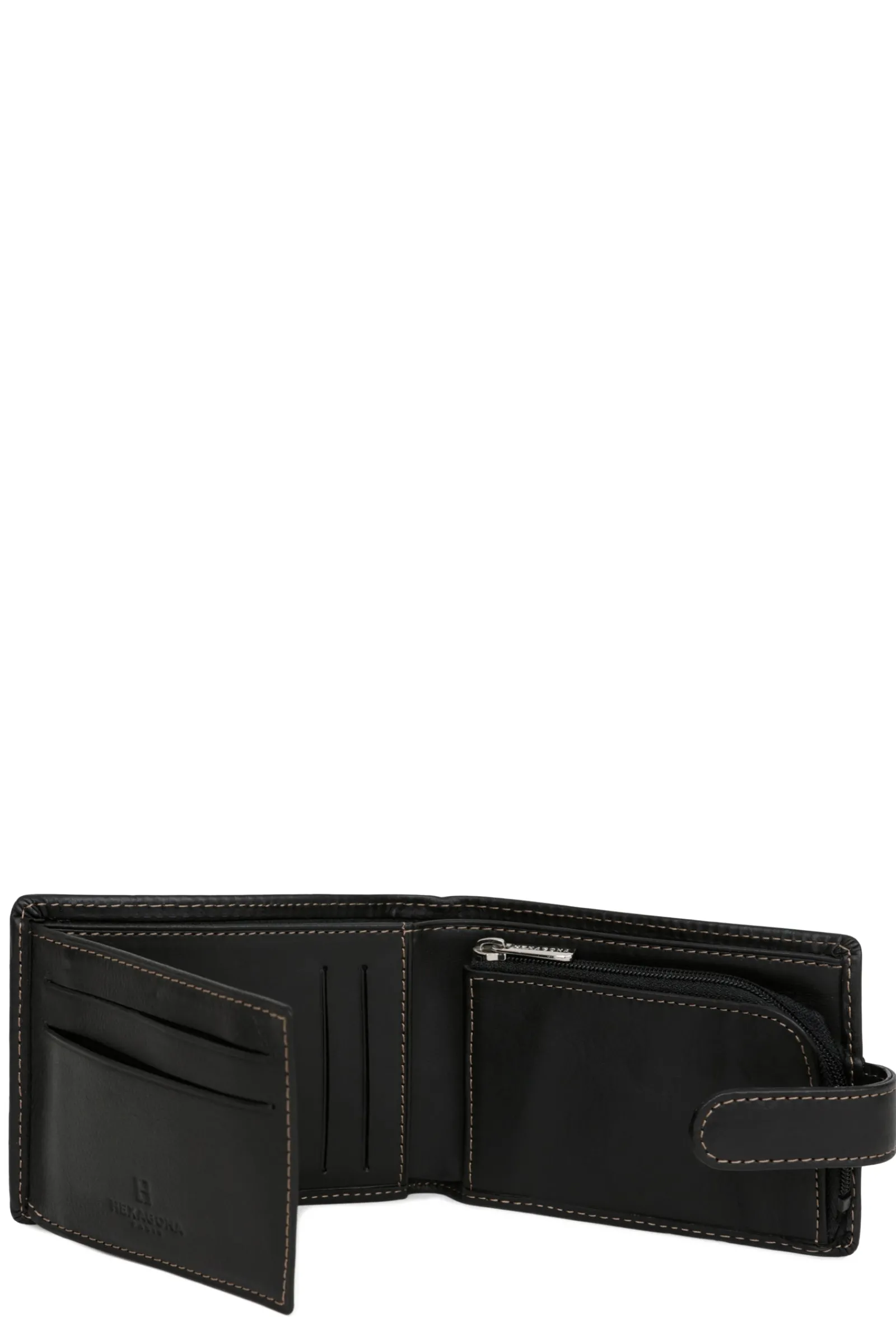 Hexagona Wallet<Italian wallet - 2 flaps - Leather