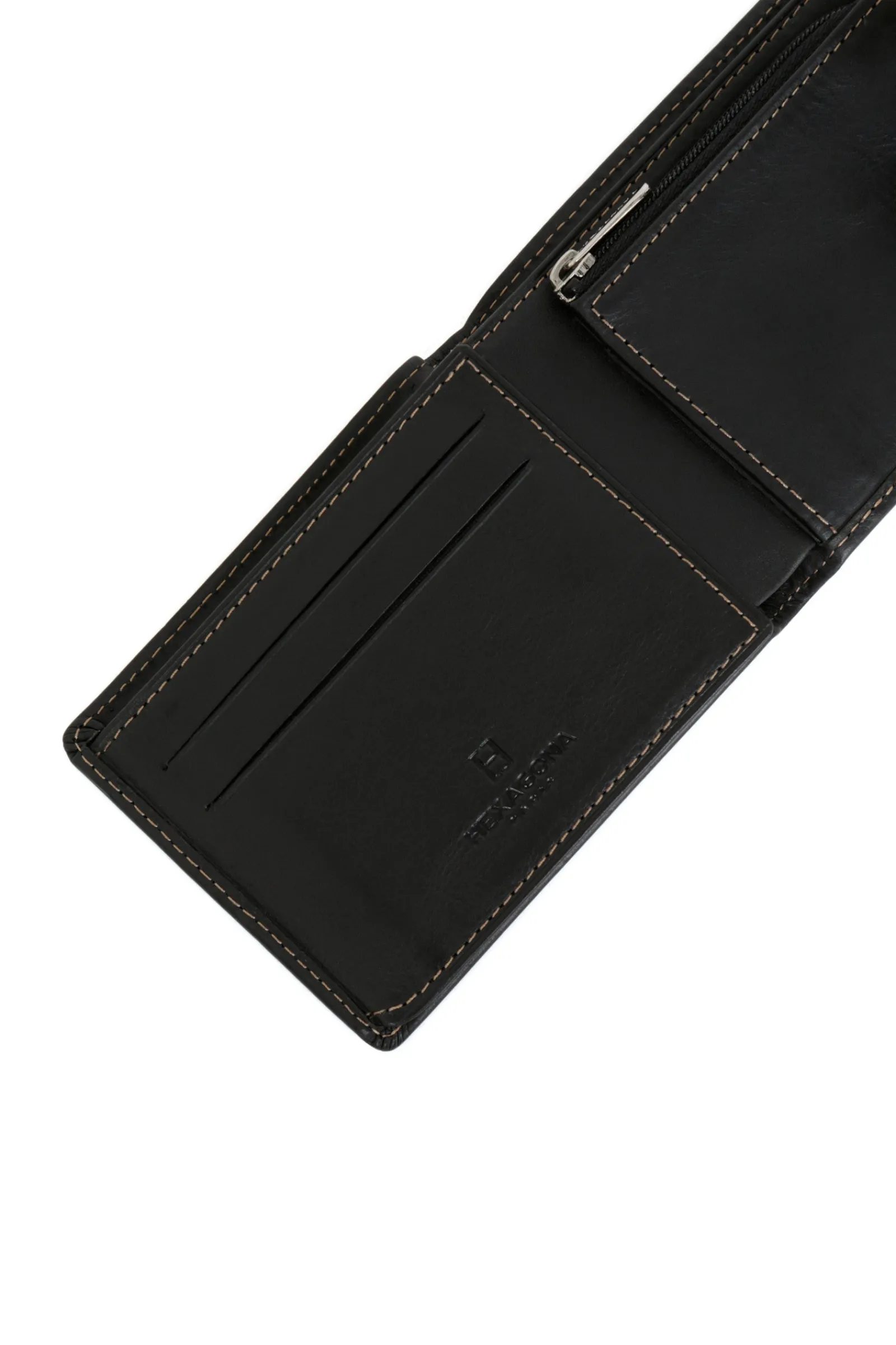 Hexagona Wallet<Italian wallet - 2 flaps - Leather