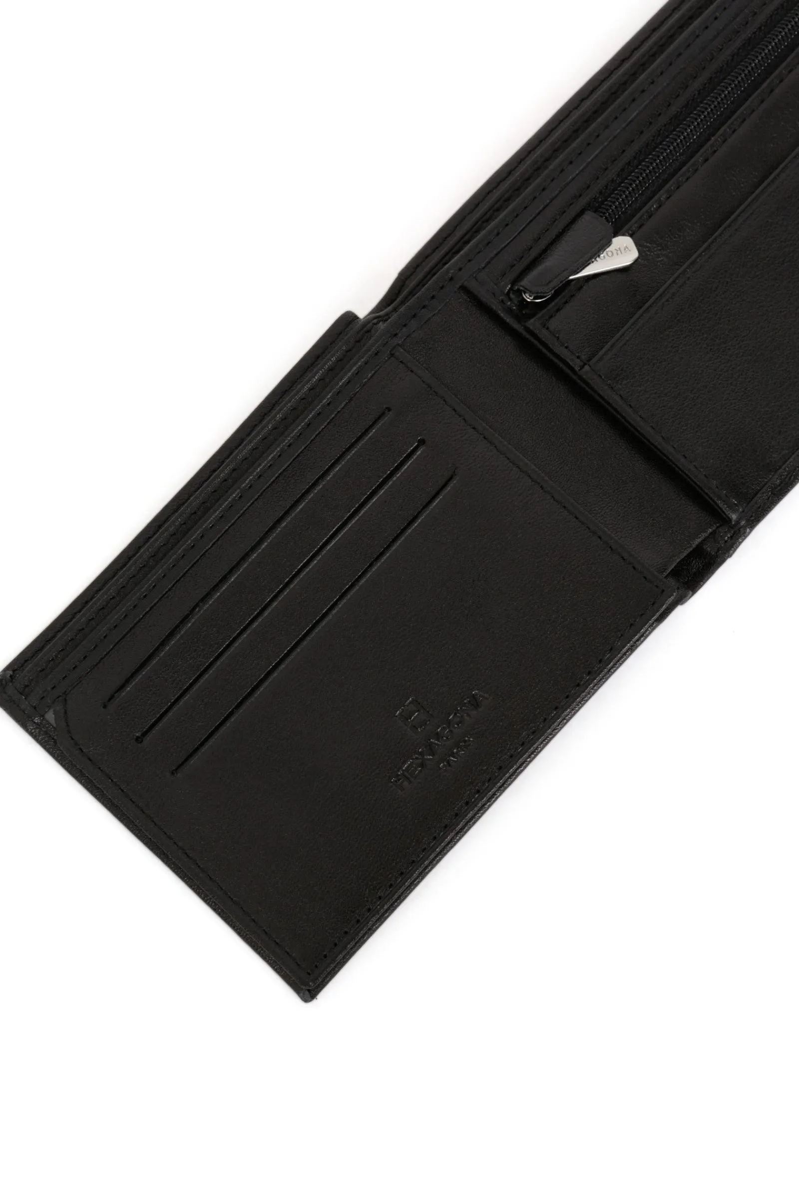 Hexagona Wallet<Italian wallet - 2 flaps - Leather