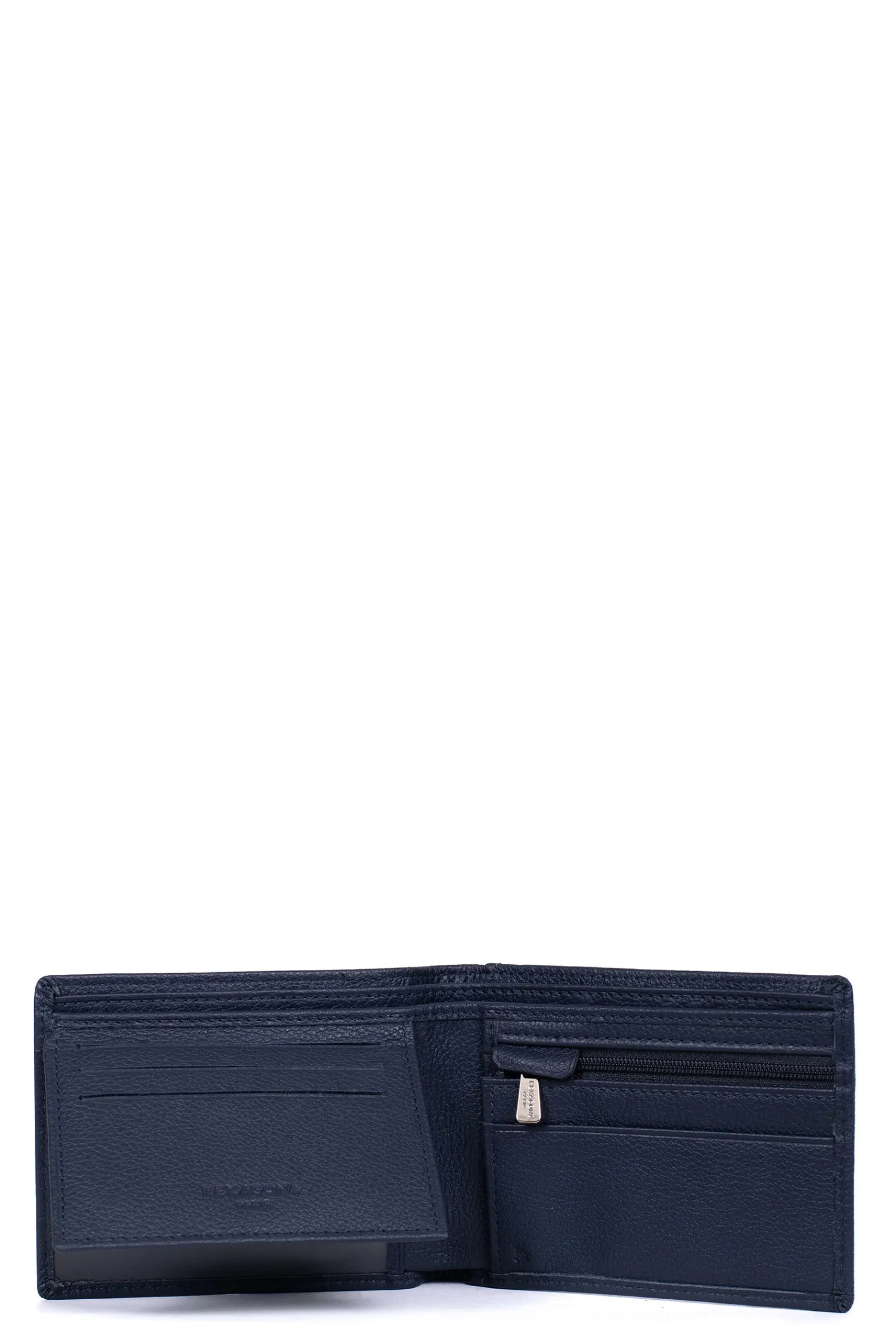 Hexagona Wallet<Italian wallet - 2 flaps - RFID stop - Leather