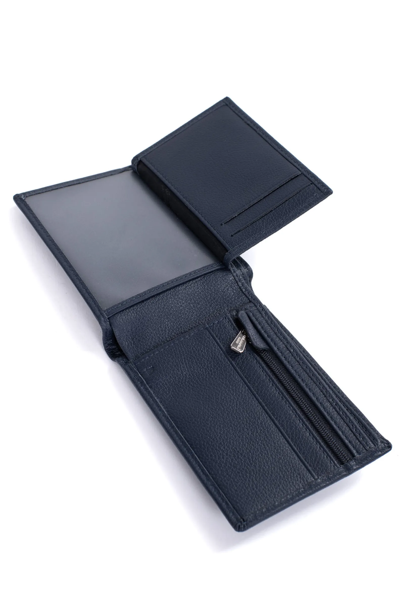 Hexagona Wallet<Italian wallet - 2 flaps - RFID stop - Leather