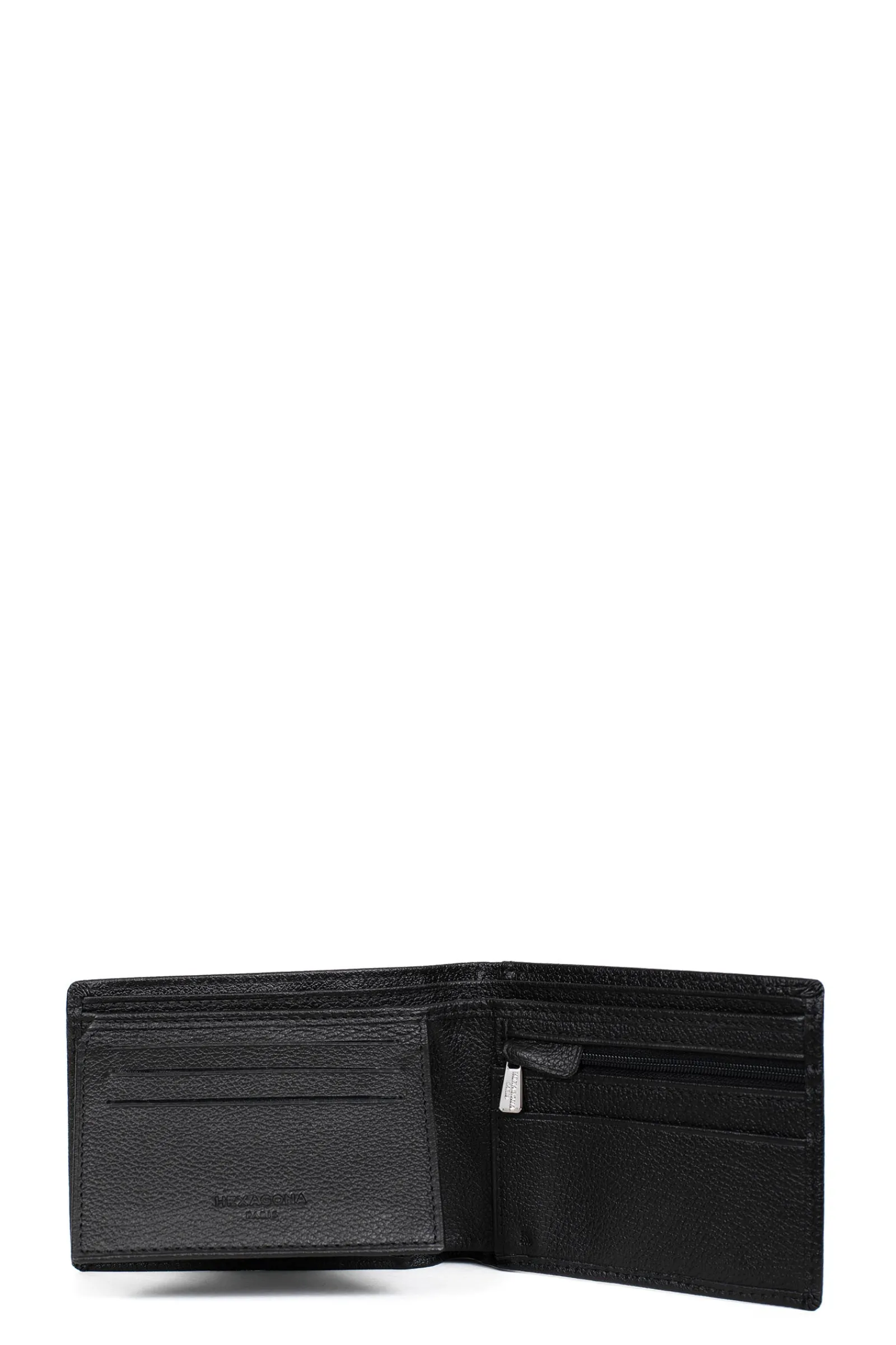Hexagona Wallet<Italian wallet - 2 flaps - RFID stop - Leather