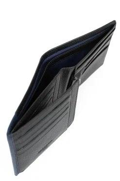 Hexagona Wallet<Italian wallet - 2 flaps - RFID stop - Leather