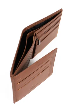 Hexagona Wallet<Italian wallet - 2 flaps - RFID stop - Leather