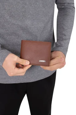 Hexagona Wallet<Italian wallet - 2 flaps - RFID stop - Leather