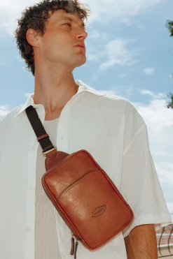 Hexagona Backpack<Monostrap backpack - Leather