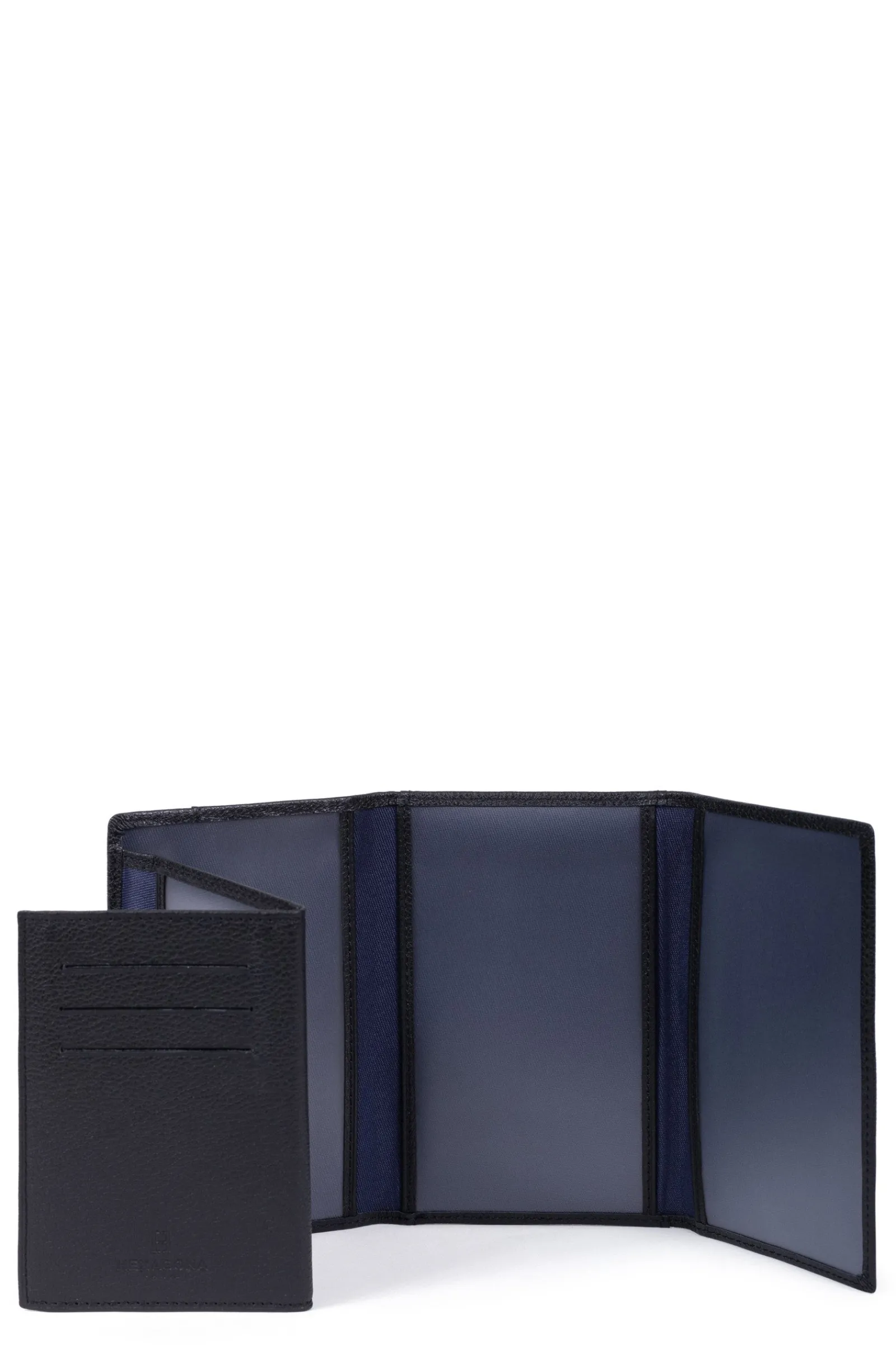Hexagona Paper Holder & Money Clip<Paper holder - 3 flaps - RFID stop - Leather