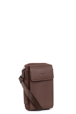 Hexagona Pouch<Phone pouch with wallet - Stop RFID - Leather