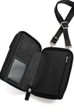Hexagona Pouch<Phone pouch with wallet - Stop RFID - Leather