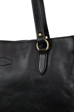 Women Hexagona Shoulder Bag<Shoulder bag with 2 handles - A4 - Leather