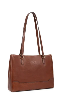Women Hexagona Shoulder Bag<Shoulder bag with 2 handles - A4 - Leather