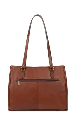 Women Hexagona Shoulder Bag<Shoulder bag with 2 handles - A4 - Leather