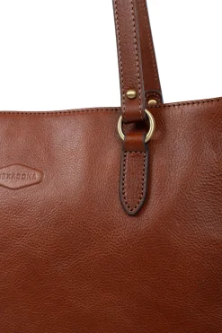 Women Hexagona Shoulder Bag<Shoulder bag with 2 handles - A4 - Leather