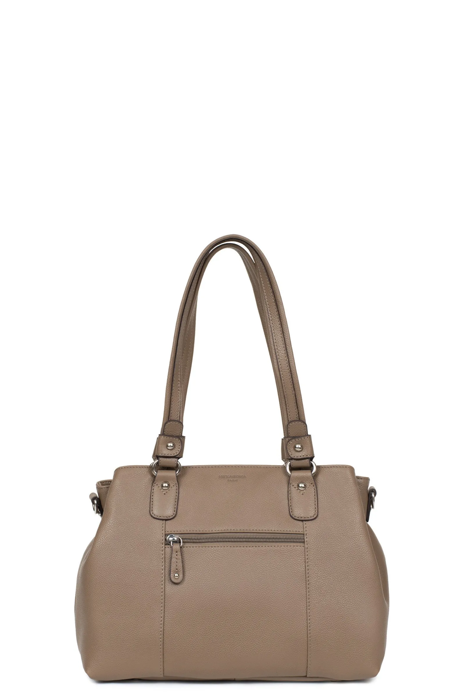 Women Hexagona Shoulder Bag<Shoulder bag with 2 handles - Leather