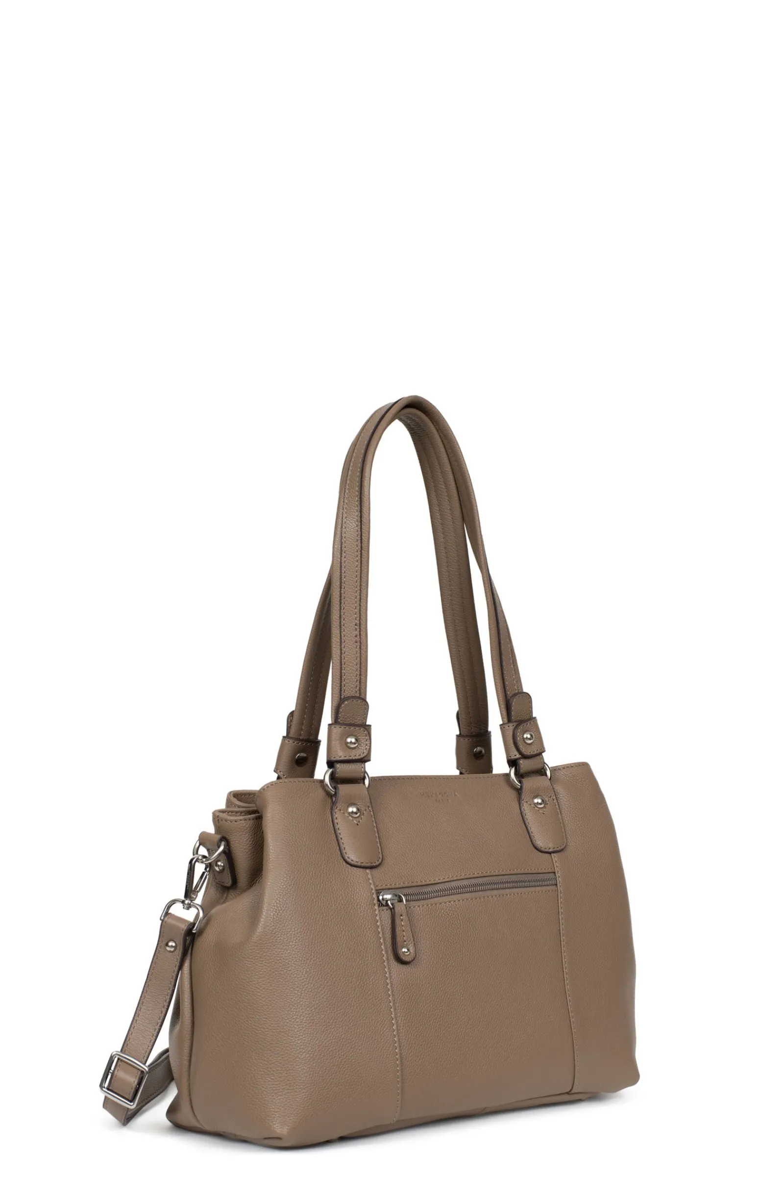 Women Hexagona Shoulder Bag<Shoulder bag with 2 handles - Leather