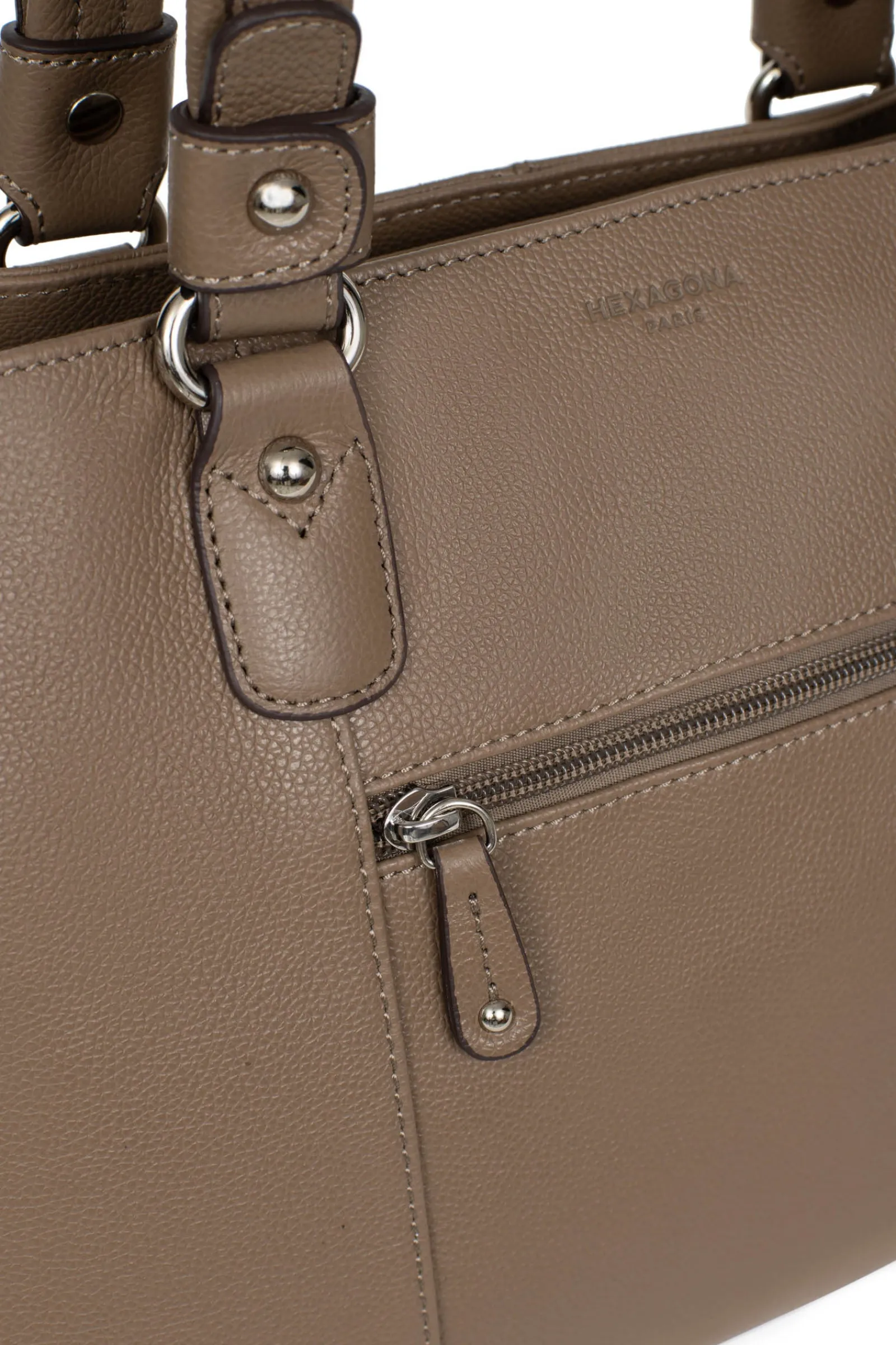 Women Hexagona Shoulder Bag<Shoulder bag with 2 handles - Leather