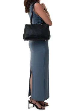 Women Hexagona Shoulder Bag<Shoulder bag with 2 handles - Leather