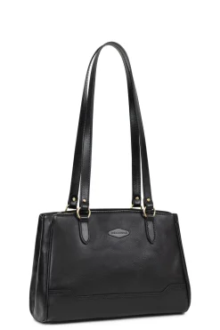 Women Hexagona Shoulder Bag<Shoulder bag with 2 handles - Leather