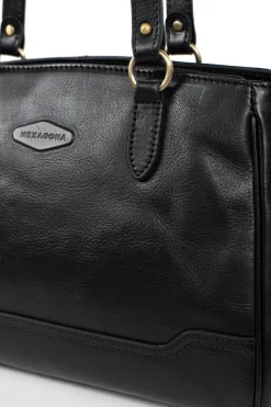 Women Hexagona Shoulder Bag<Shoulder bag with 2 handles - Leather